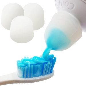 Chrome Cherry SqueezMe: 3-Pack Self-Closing Toothpaste Caps