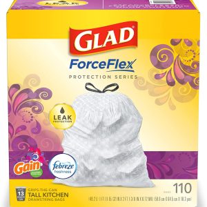Glad Trash & Food Storage ForceFlex Protection Series Tall Trash Bags